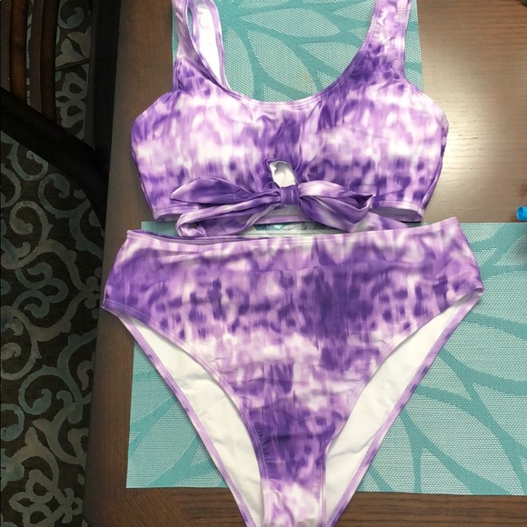 purple tie dye bikini